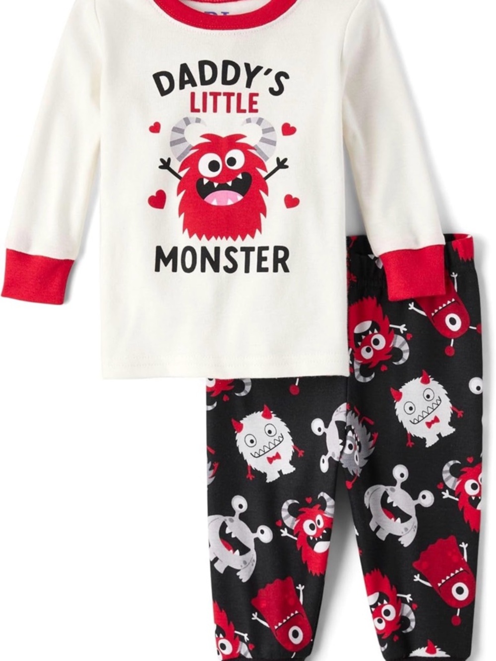 The Children's Place White & Red 'Daddy's Little Monster' Pajama Set